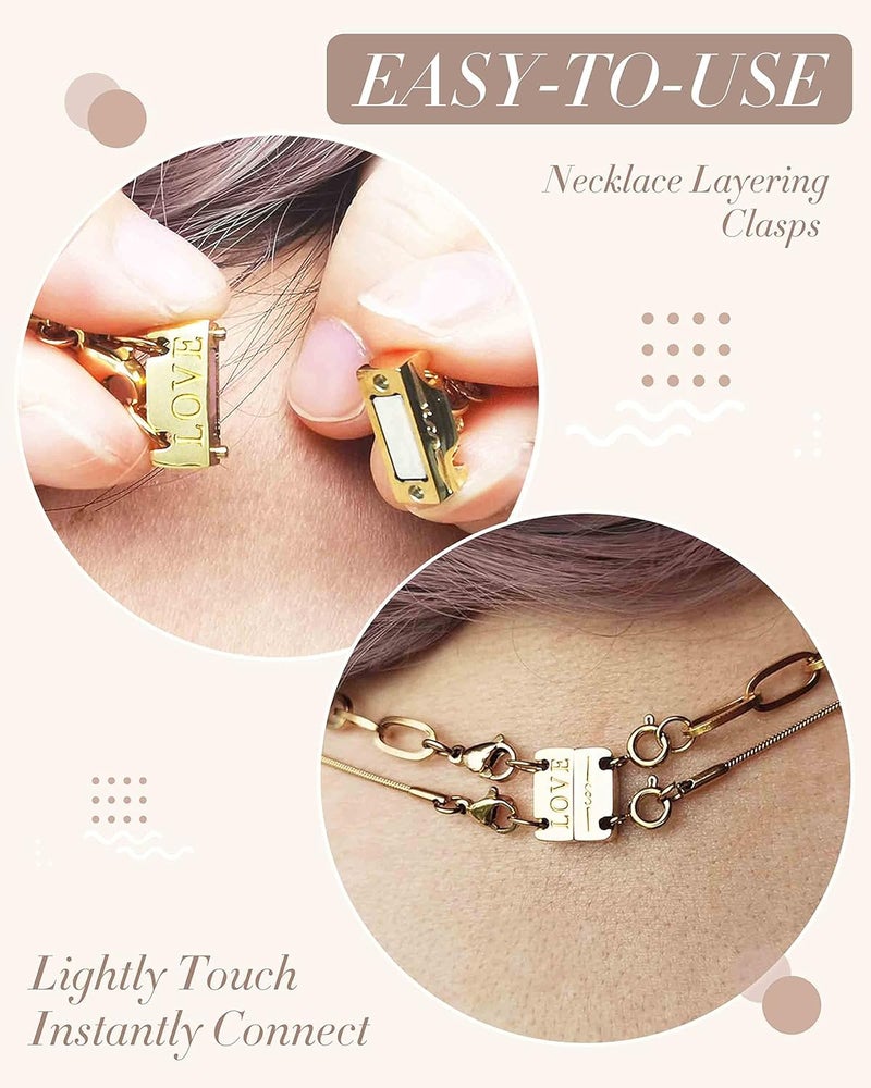 OHINGLT Layered Necklace Clasp 18K Gold and Silver Necklace Separator for Layering, Multiple Jewelry Clasps and Closures for Women - Image 2